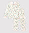 Girls' Floral Print Tube Knit Pyjamas MARSHMALLOW white/MULTICO white